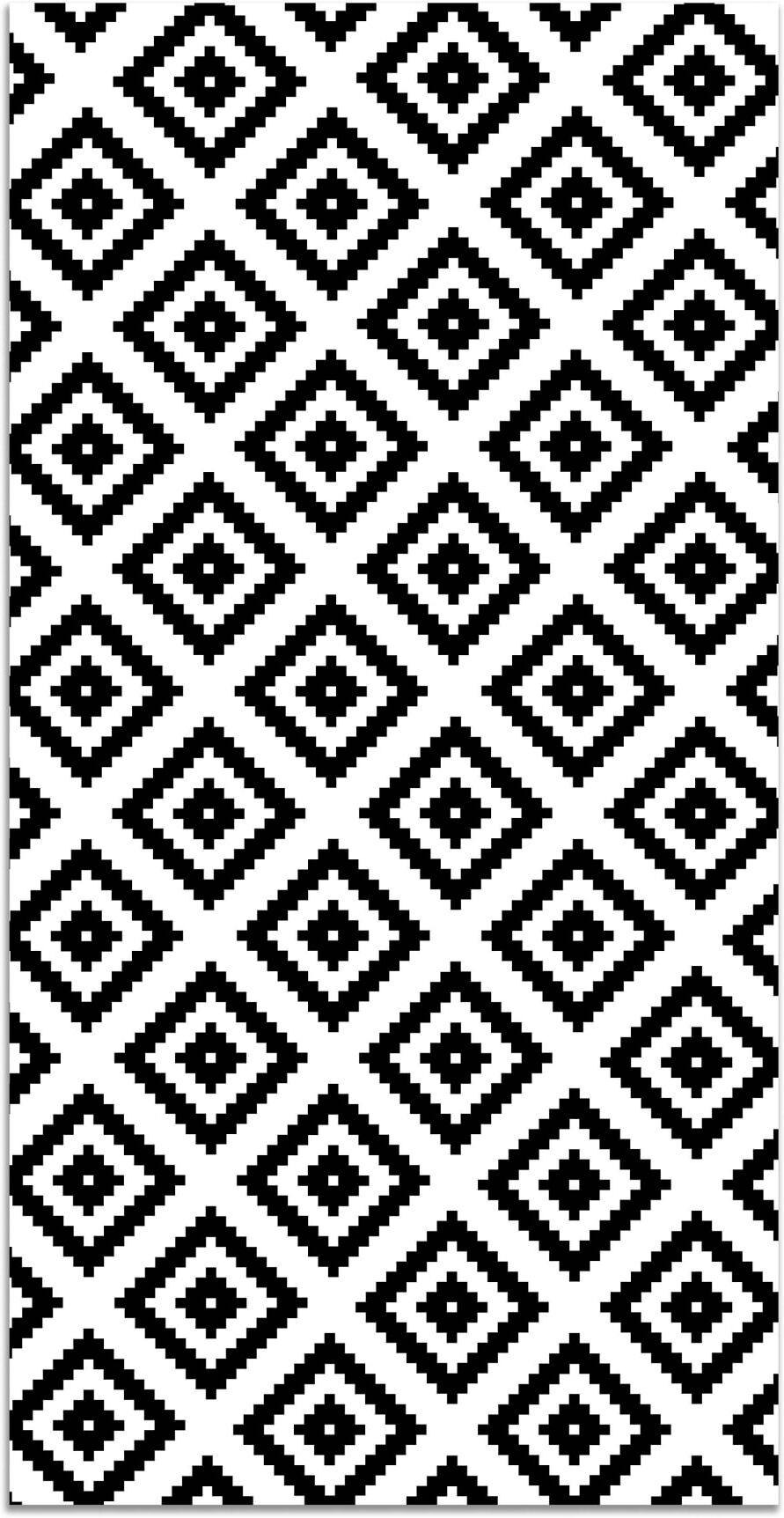 Home and Living Tapis vinyle carrés noirs 80x250cm Noir 250x0x80cm