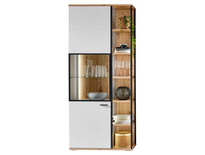 XORA Vitrine BAMEOS, Weiß, Holznachbildung