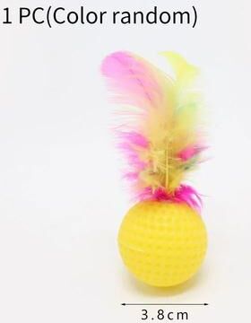 Uplift Essentials Creative Feather Golf Ball Interactive Cat Toy 1pc Random
