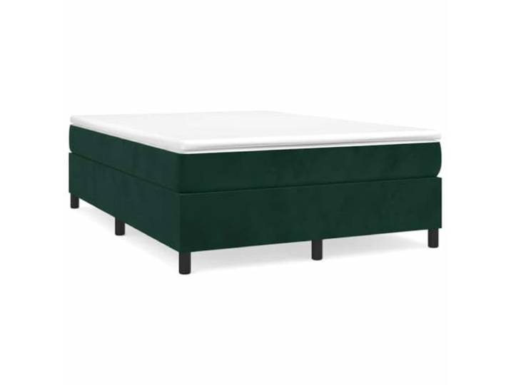Makastle Boxspringbett mit Matratze Dunkelgrün 140x190 Samt Taschenfederkernmatratze