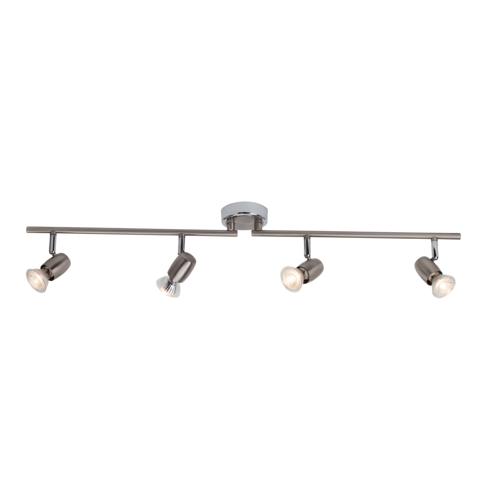 Brilliant LED Spotlamp Wesley - 4-lichts plafondlamp in ijzer en chroom met verstelbare lampkoppen - 4x GU10