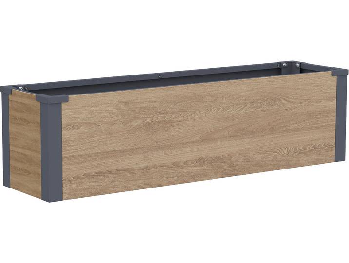 Hochbeet WESTMANN Talus M , braun (holzoptik), B:100cm H:27cm T:25cm, Stahl, Pflanzgefässe, Hochbeet, BxTxH: 100x25x27 cm