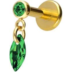 Titan Labret mit Innengewinde KRISTALLOVAL