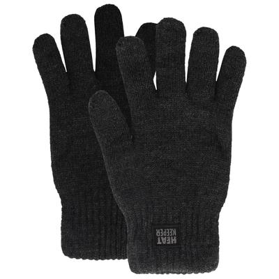 Strickhandschuhe HEATKEEPER, Herren, Gr. XXL, grau (anthrazit), Kunstfaser, Handschuhe, Thermohandschuhe mit elastischem Bündchen