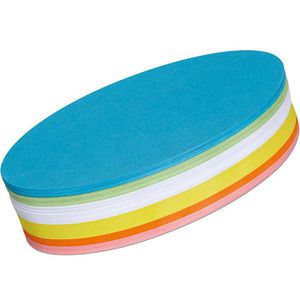 Maul Moderationskarten 63953, 250 Stück, oval, farbig sortiert, 11 x 19 cm