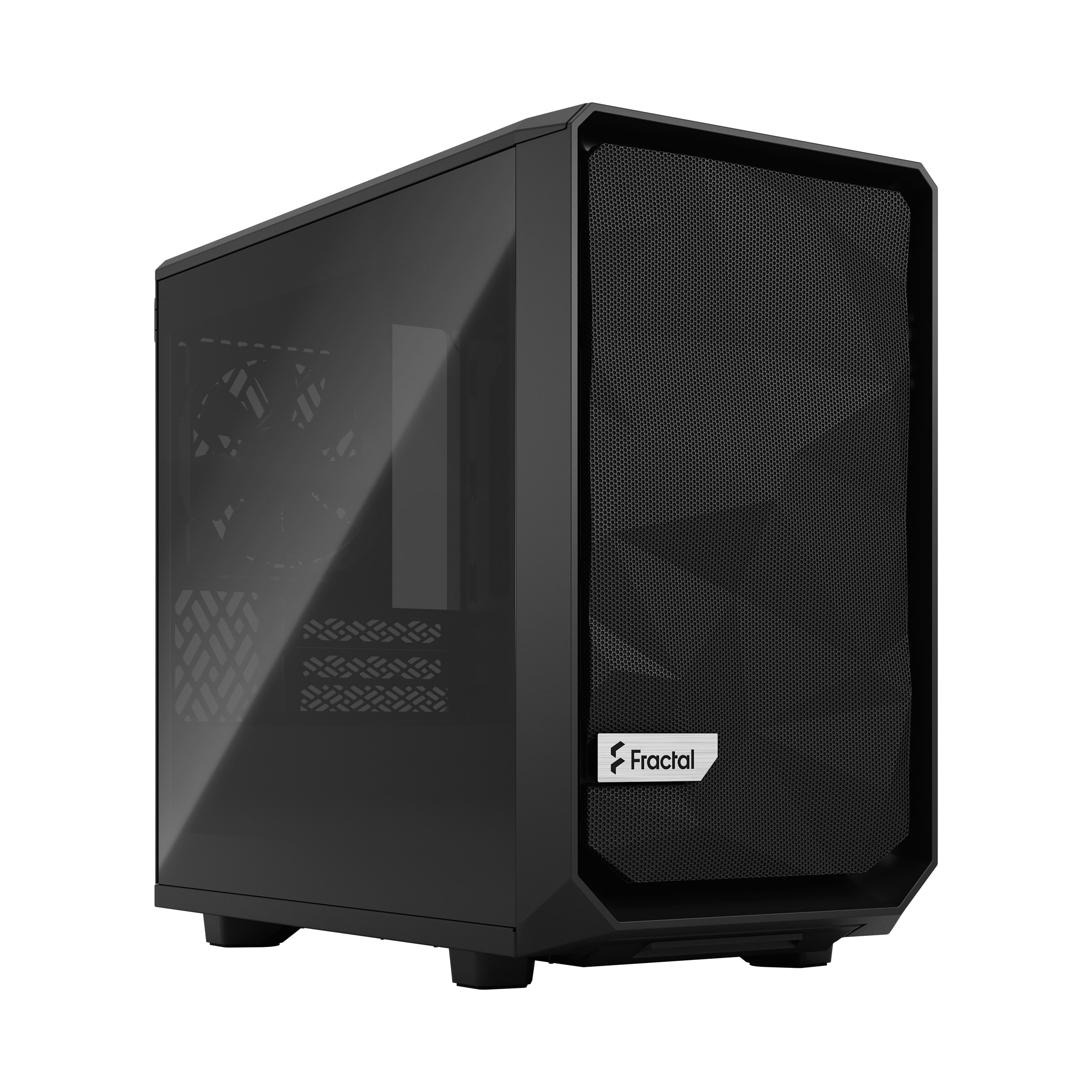 Fractal Design Meshify 2 Nano Gaming PC Gehäuse Midi-Tower Schwarz gedämmt Seitenfenster