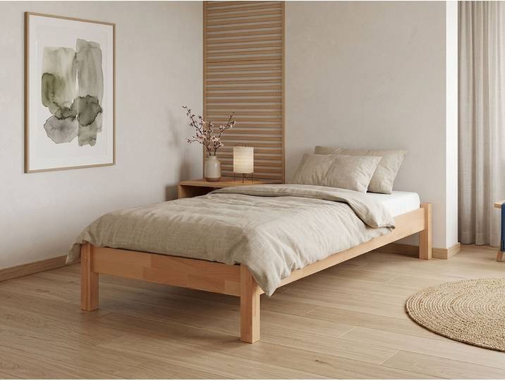 Schönes Buche Bett 80 x 200 cm Massivholz für Jugendliche