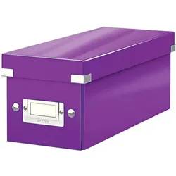 Leitz CD/DVD-Ablagebox WOW 6041 „Click & Store“ violett, 14.3x13.6x35.2 cm