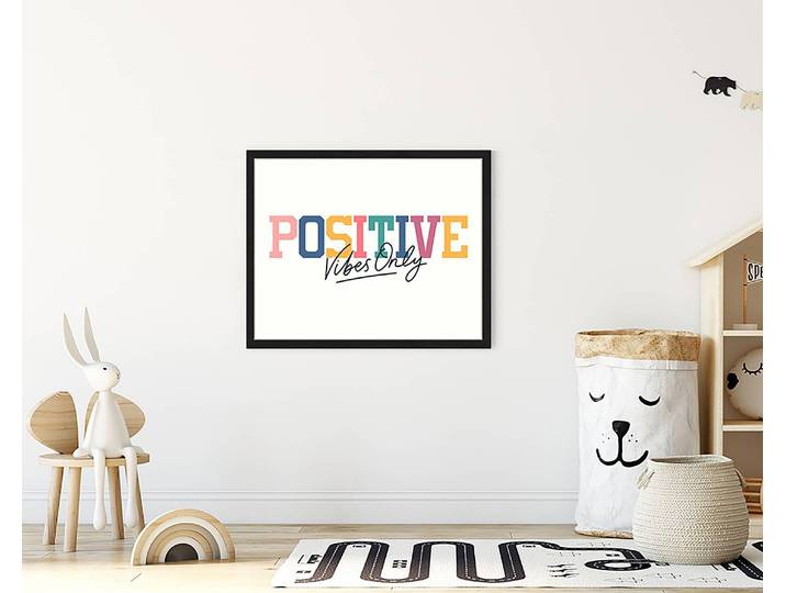 Tableau déco Positive Vibes Only 43 x 53cm Multicolore
