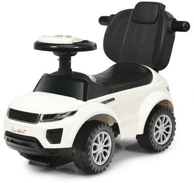 Costway 3 In 1 Ride on Push Car Toddler Stroller Sliding Car with Music-White