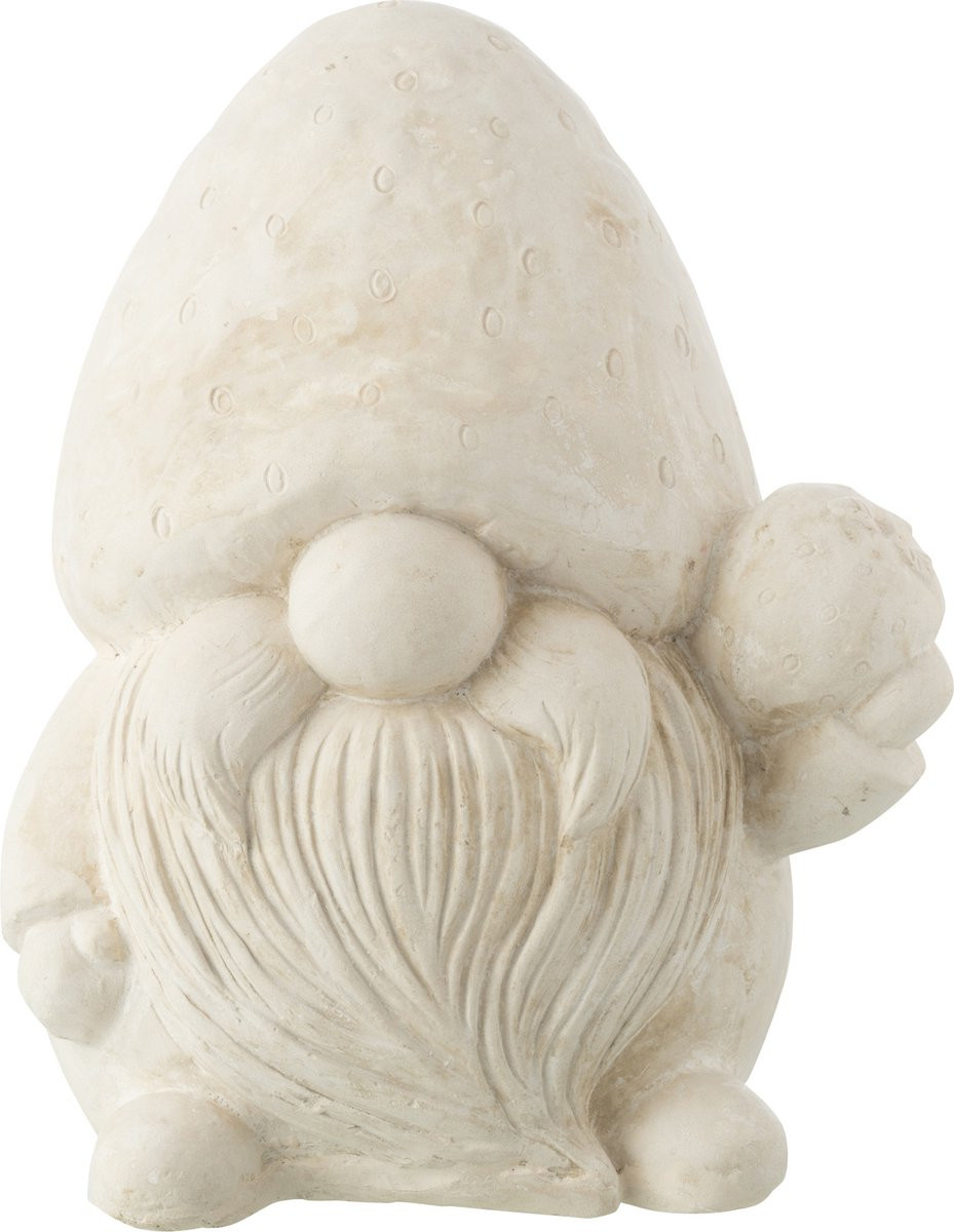 J-Line Decoratie Kabouter voor Buiten - Beige - Large