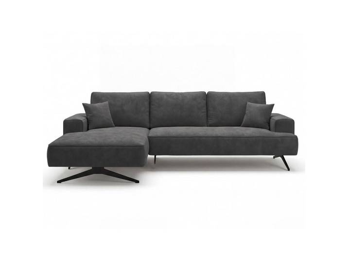 Graingold Ecksofa Leto Anthrazit Links, Kiefer, Ottomane links,L-Form, 260x165 cm, Wohnzimmer, Sofas & Couches, Wohnlandschaften, Ecksofas