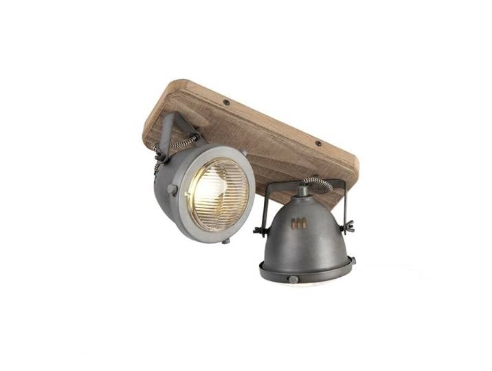 Spot industriel intelligent gris avec bois incl. 2 GU10 WiFi -