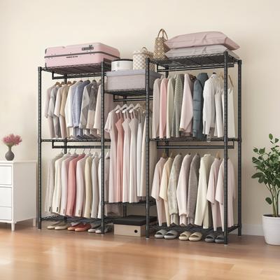 GDFStudio GDF Studio - Aylen Modern Metal Multi-Rail Storage Rack with Adjustable Shelves