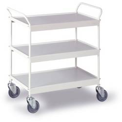 Ebinger 0210W Etagenwagen Feststeller Stahl pulverbeschichtet Traglast (max.): 150 kg Reinweiß (RAL 9010)
