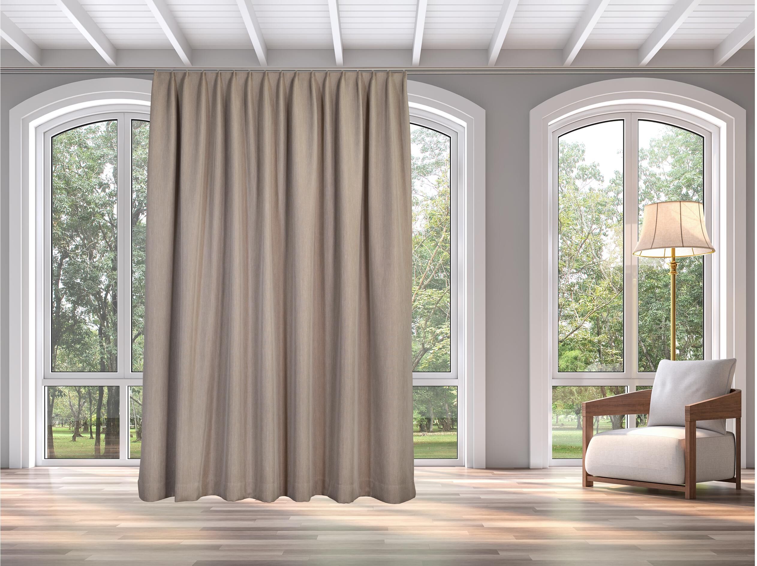 Vorhang "Casa Leon 140 cm x 245 cm", beige (natur), Polyester, Gardinen, Vorhang natur Einheitsgröße