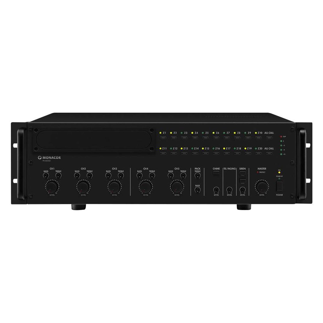 Monacor PA-6020Z PA-versterker 600 W 5-kanaals (Verstärker) (PA-6020Z)