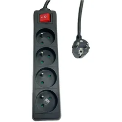 MicroConnect, Steckdosenleiste, 4-way Power Strip on/off (4x, CEE 7/3, 5 m)