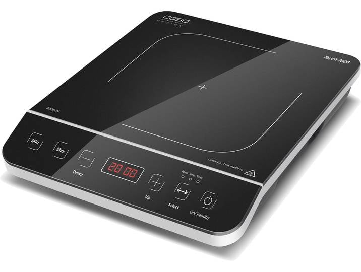 CASO Einzel-Induktionskochplatte 2008 Touch 2000 , schwarz, B:29cm H:6cm T:36cm, Kochplatten, Einzel-Induktionskochplatte