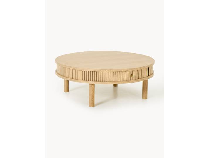 Couchtisch Calary mit geriffelter Front, Ø 80 cm