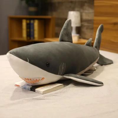 Inspire Curations Giant Shark Plush Pillow For Sleeping Soft Stuffed Shark Body Cushion grey 43.3 In