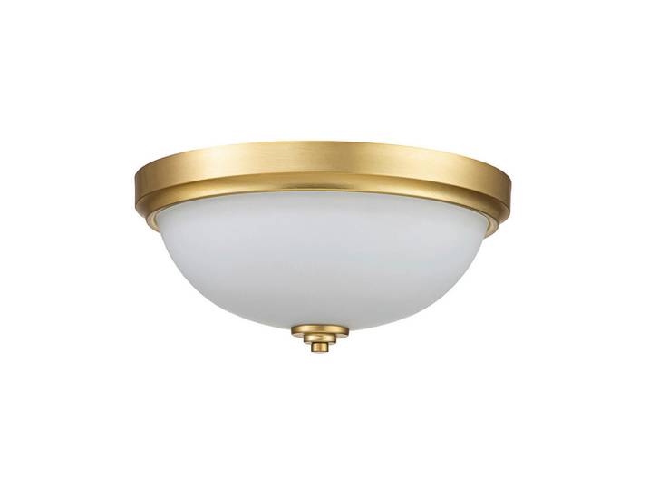 Elstead Lighting Badezimmer-Deckenleuchte Elstead Malibu, Messingfarben, Metall, Glas, 15.6 cm, RoHS, Lampen & Leuchten, Innenbeleuchtung, Deckenleuchten, Deckenleuchten