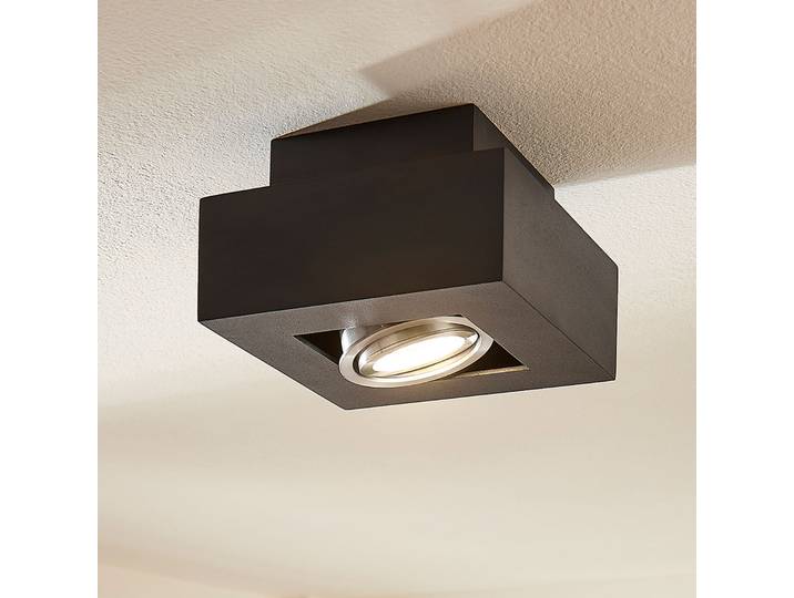 Vince 1 Plafonnier Black - Arcchio - Couloir - Moderne - Aluminium - Angulaire