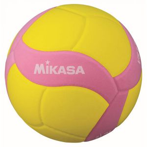 Mikasa Volleyball VS170W-Y-P, mit FIVB Zertifizierung, Trainings- & Freizeitball, gelb/pink, 180 Gramm, Größe 5
