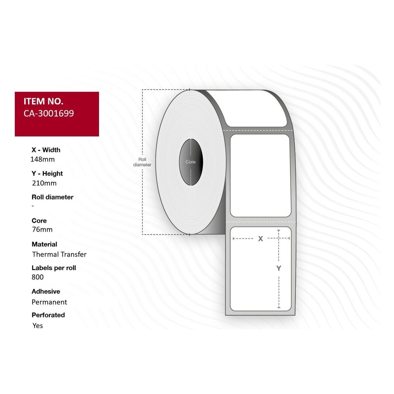 Capture Label 148 x 210mm, Core 76mm (76 mm) (CA-3001699)