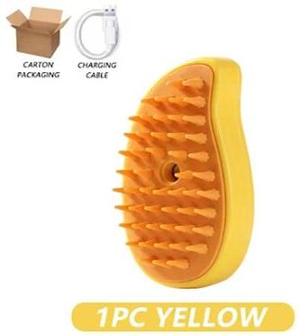 Uplifted Finds 3 in 1 Smart Electric Steamy Pet Grooming Brush yellow 1 Pc