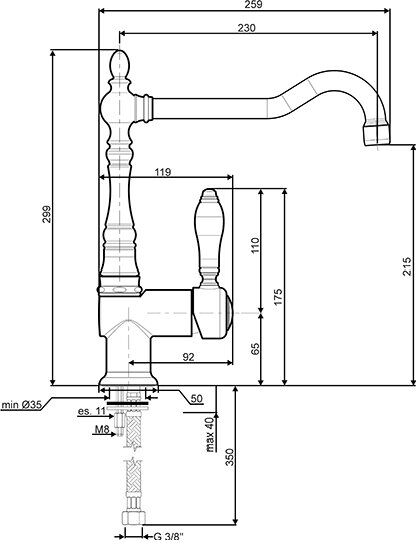 Miscelatore lavello Smeg MIR6O 2 Ottone anticato