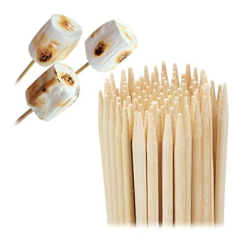 Relaxdays satéprikkers van bamboe, set van 250 stuks, beige, 40 cm lang, Ø 4 mm