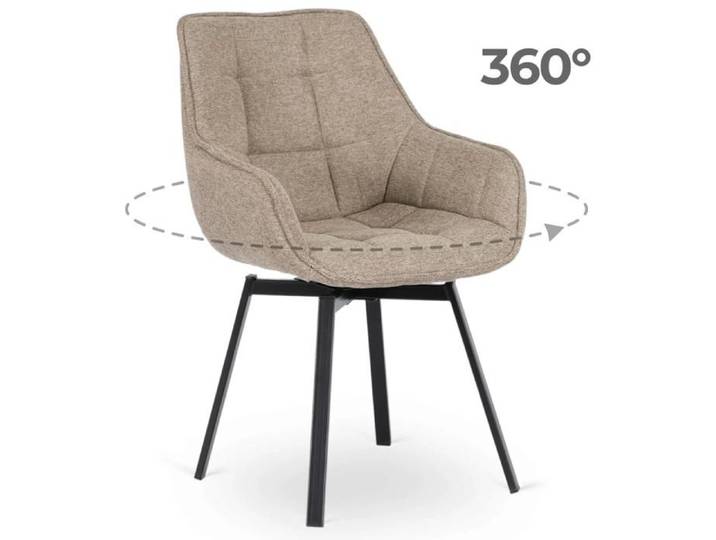 Fauteuil pivotant rembourré pour salon LUNA 2 Beige Style Loft Moderne