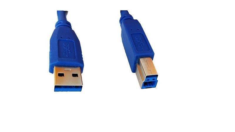 Sempre U308AB USB 3.0 kabel A naar B, 0,8 meter, blauw