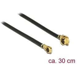 DeLOCK 89649 Koaxialkabel 1.13 0,3 m MHF (I-PEX) MHF IV/ HSC MXHP32 Schwarz, Gold