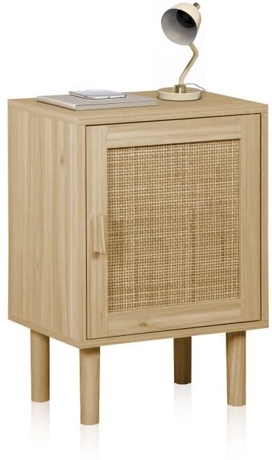 duehome Mesita de noche de 1 puerta 40x30 cm Made - Pino - Rattan