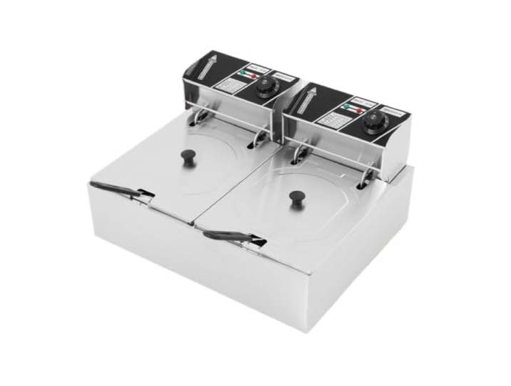 Elektrische Doppeltank-Fritteuse, 211 Unzen Fassungsvermögen Pro Tank, Dual-Zone