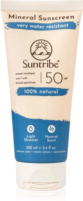 Suntribe Mineral Sunscreen crème protectrice minérale visage et corps SPF 50 100 ml