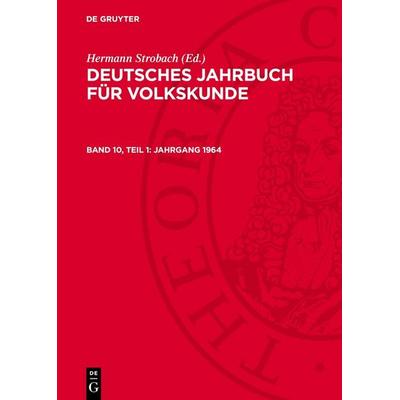 Jahrgang 1964, Gebundene Ausgabe von , De Gruyter, 978-3-11-270354-0