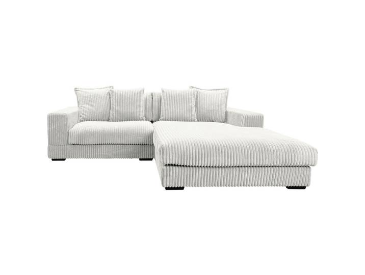 Mid.you Ecksofa, Weiss, Kunststoff, Füllung: Polyurethan (PUR),Polyurethan (PUR),Polyurethan (Pur), Ottomane rechts, L-Form, 285x195 cm, Made in EU, Wohnzimmer, Sofas & Couches, Wohnlandschaften, Ecksofas
