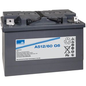Exide Gel-Batterie Sonnenschein A512/60 G6, 12 V, 60 Ah, M6 Anschluss