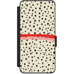 Nivocase Klapphülle für Samsung Galaxy S26 Handyhülle aus Kunst Leder NIVOflip schwarz Kunst Punkte (Samsung Galaxy S26), Smartphone Hülle, Schwarz