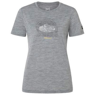 super.natural - Women's Tent View Tee - Merinoshirt Gr L grau/ various