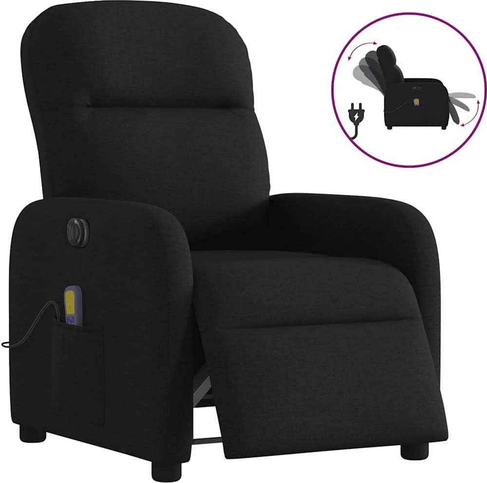Syfax Elektrisch Verstelbare Massagestoel Relax Recliner Zwart