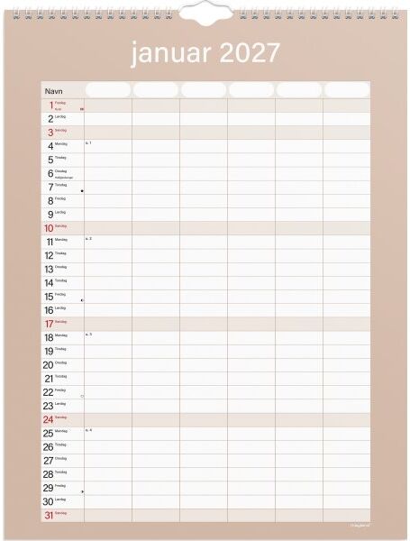 Mayland 26/27 Vægkalender, Simply