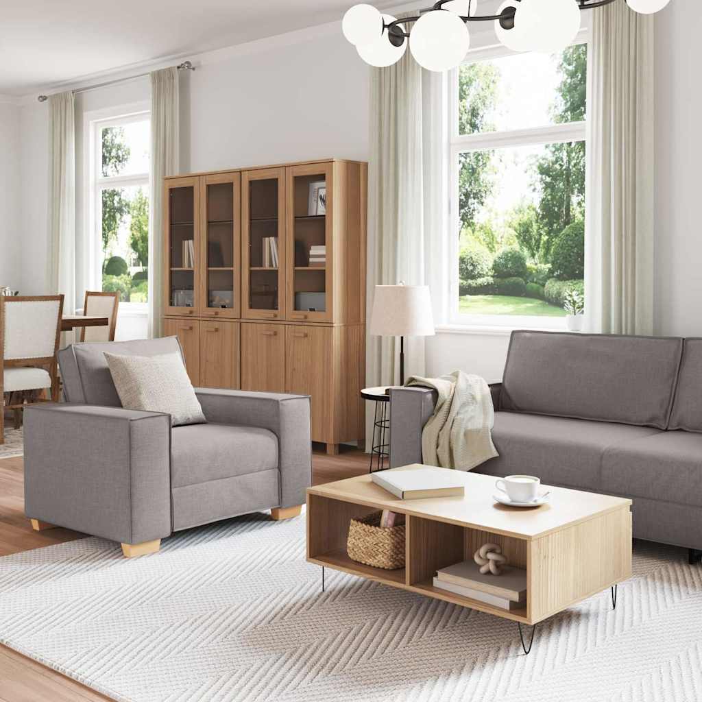 vidaXL Canapé 3 pc Taupe tissu