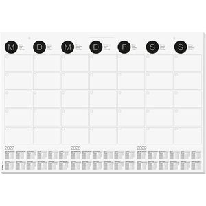 Sigel Schreibunterlage H7550, weiß / schwarz, Papier, 12 Blatt, mit Kalender, 59,5 x 41cm