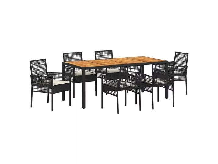 VidaXL - Garten-essbereich poly-rattan, One Size, Schwarz