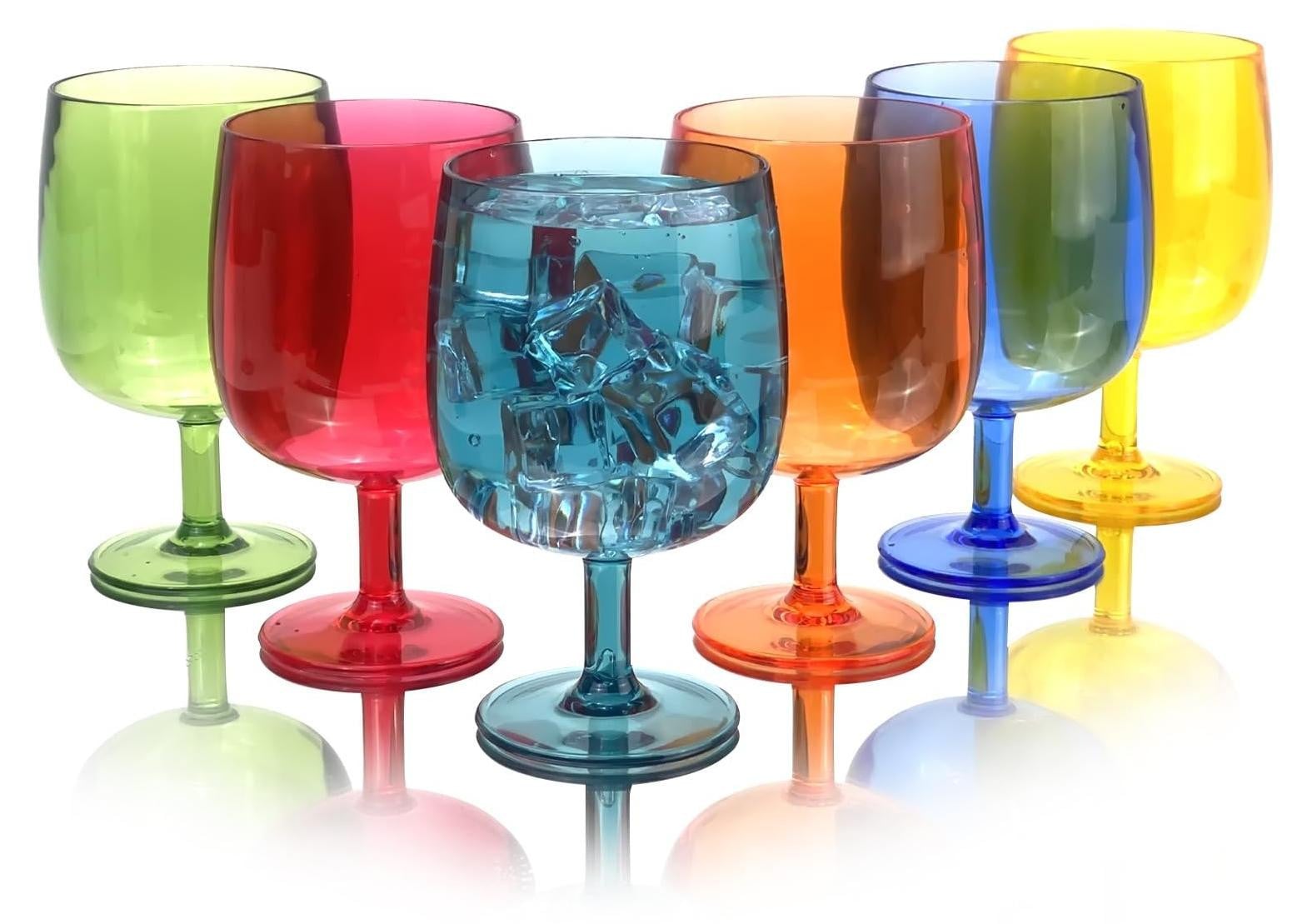 Set van 6 herbruikbare plastic wijnglazen van 12 oz