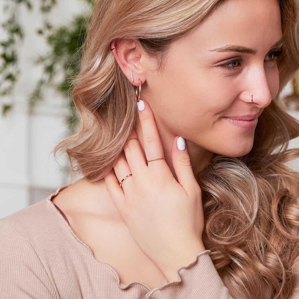 Unique Roségoldener Ring gedrehtes Design 925er Silber